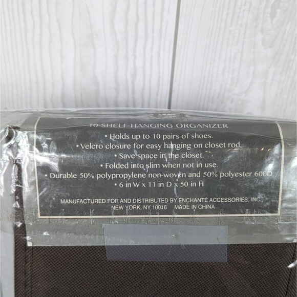 Raymond Waites Hanging Shoe Organizer 10 Shelf Gray - Picture 4 of 5